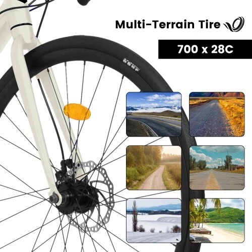 Bicicleta de Carretera 28320R 700C, Frenos de Disco para Bicicleta Exterior de 16 Velocidades, Aluminio Ligero Foto 3 de 4
