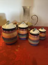 Philippe Richard Rondo Stoneware Canisters Full Set of 4 Containers