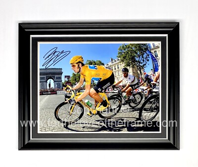 Bradley Wiggins Signed Tour de France Cycling Victory Photo