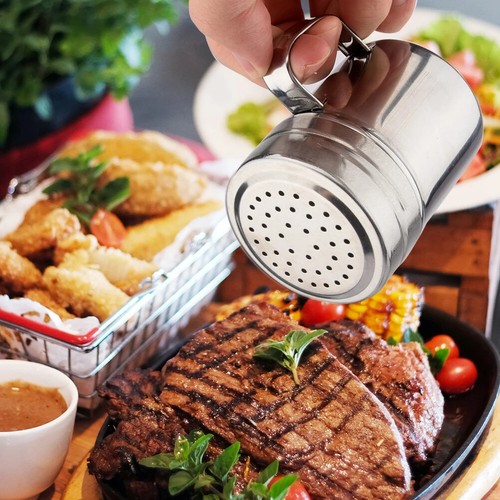 Stainless Steel Salt and Pepper Spice Bottle Shakers Seasoning Jar with Handle🔥 - Picture 3 of 24