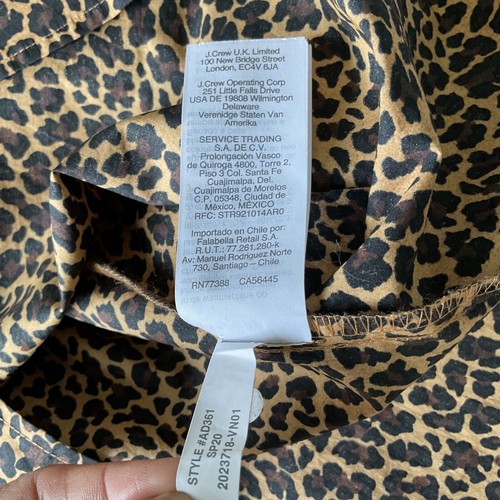 J.Crew Leopard Animal Print Long Sleeves Button Down Shirt Size L Cotton - Picture 15 of 17