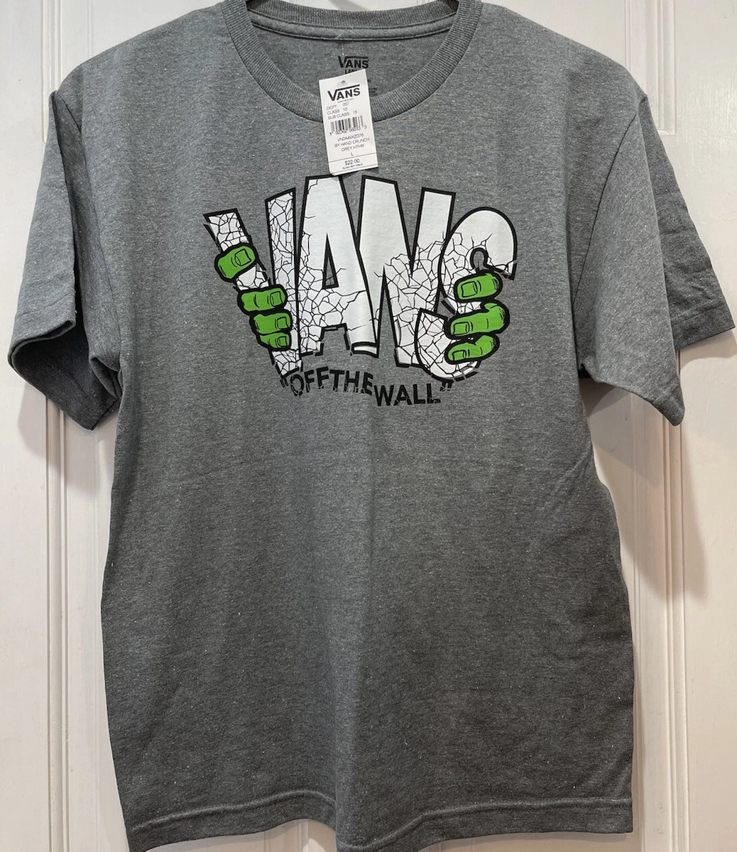 Vans Off the Wall By Hand Crunch Grey Heather Boys Size Large T
