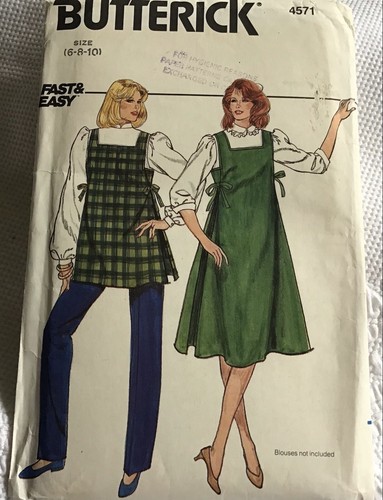 Vintage Butterick 4571 Pattern-Maternity Tops, Pants, Size:6-8-10, UNCUT