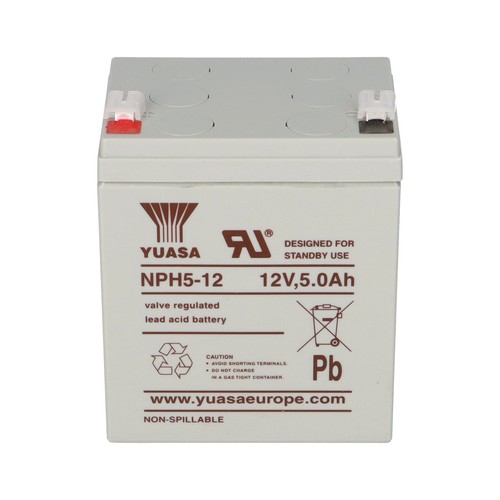 Yuasa Lead Acid Battery NPH5-12Pb 12V 5Ah High Current Battery, Faston 6.3 UPS  - Picture 4 of 8
