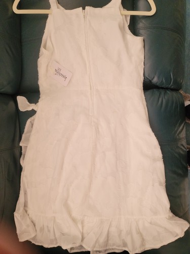 Speechless Wrap Dress Kids Size 16 White Sleeveless Chiffon Lined Ruffle NWT - Picture 2 of 8