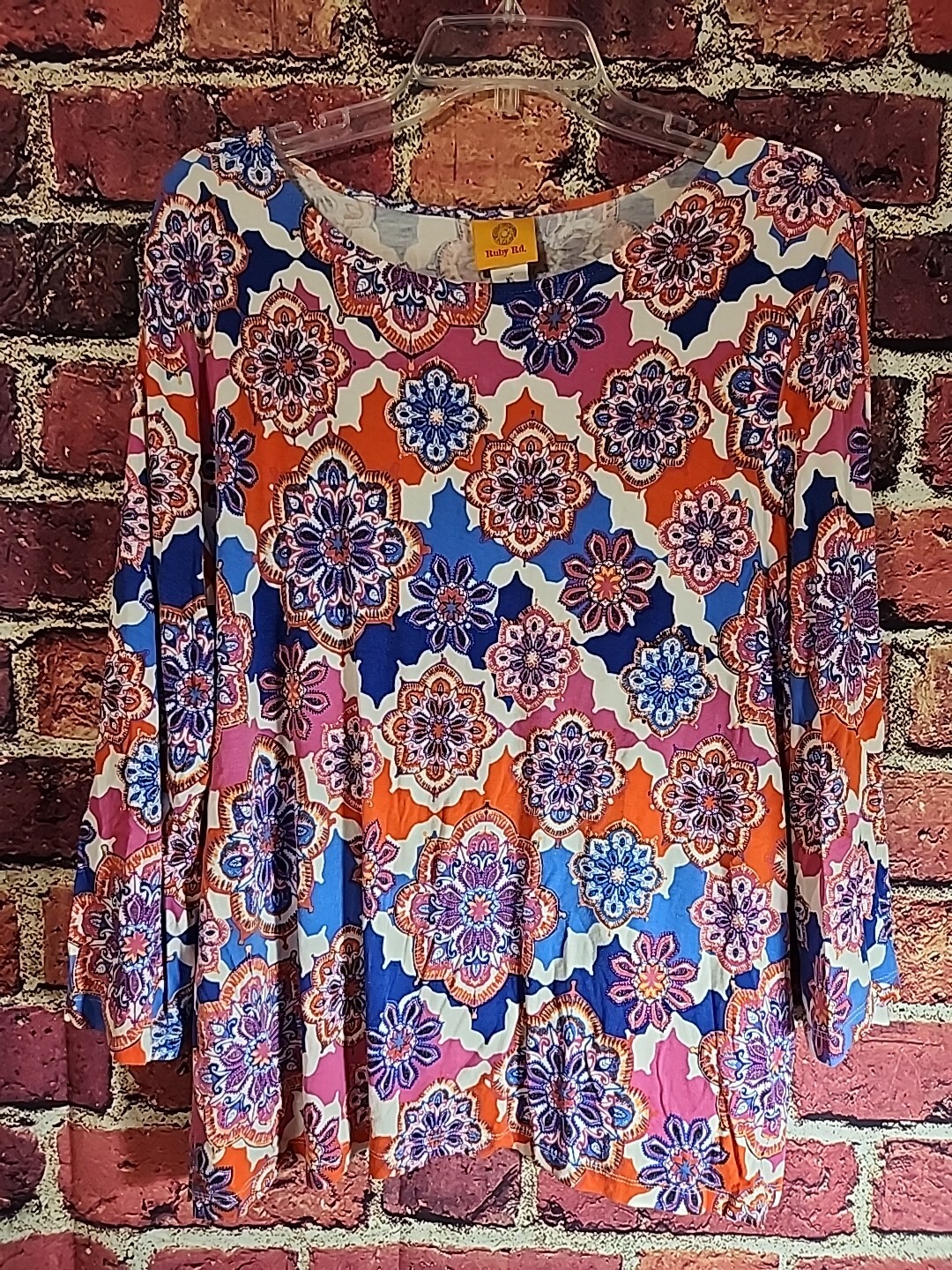 Ruby Rd. Womans Blouse Top Multicolor Geometric X… - image 2