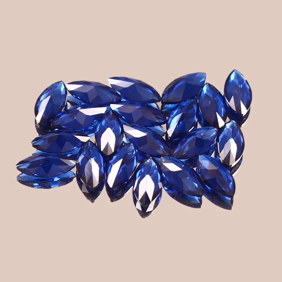 AAA Natural Ceilán Azul Espinela Suelta Marquesa Piedras Preciosas Corte Lote 10x5 a 4x2 MM Foto 4 de 4