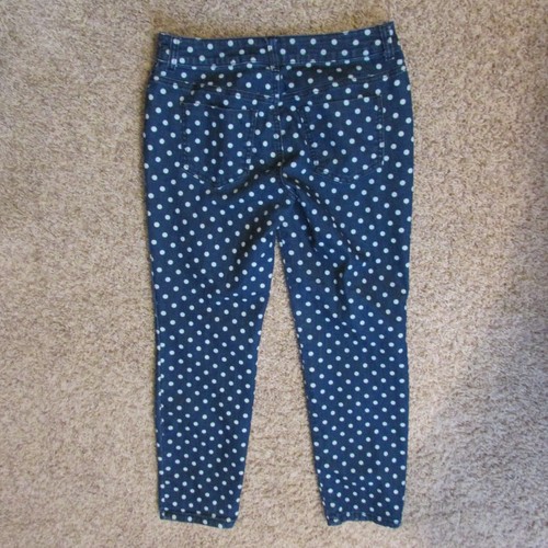 Chico's Platinum Denim 00 XS Blue White Polka Dot Jeans Zip Fly Pockets - Picture 2 of 2