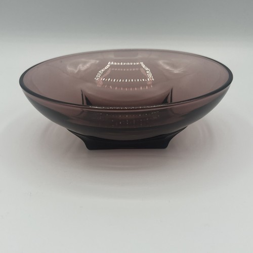 Vintage Hazel Atlas Amethyst Purple Glass 6” Bowl Candy Serving Dish MCM - Picture 4 of 6