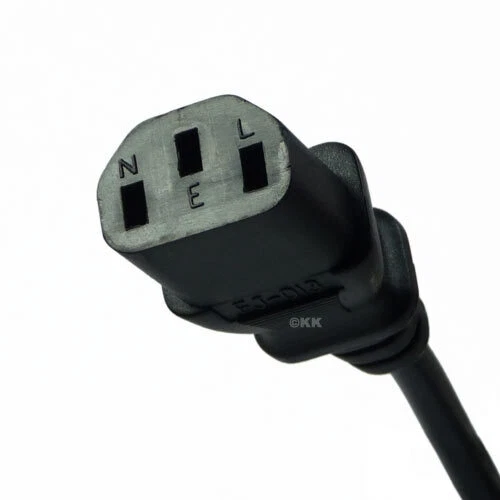 Schweizer Netzkabel/Stromkabel auf Kaltgerätebuchse Typ J auf C13. 40cm. schwarz - Bild 3 von 4