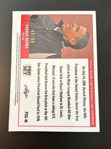 2024 Leaf Exclusives Pro Set Red Refractor Barack Obama /89 - Picture 2 of 2