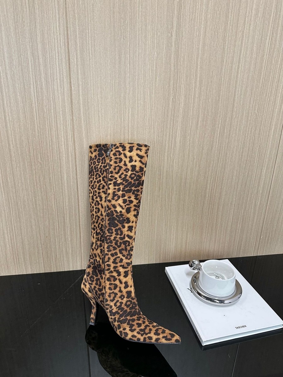 靴 Rare Leopard Pattern Design Long Boots Rare Leopard Pattern