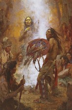 Howard Terpning TRANSFERRING THE MEDICINE SHIELD (38x58) giclee canvas A/P#14/15
