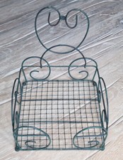 "Ihr" Serviettenhalter Landhaus,  Metall -grün- Serviettenständer  ca. 18x18x10