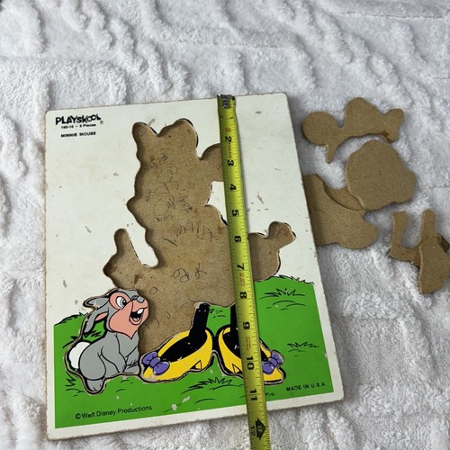 Vintage Playskool Wooden Puzzle Minnie Mouse & Thumper 8 Pieces 190-16 - Picture 5 of 11
