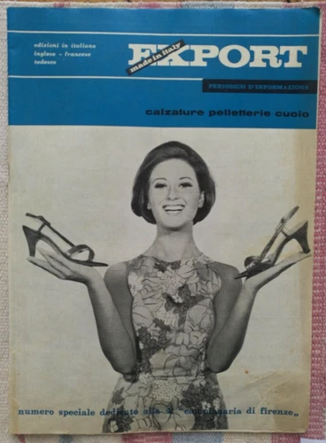 EXPORT MAGAZINE FOOTWEAR LEATHER GOODS LEATHER SPECIAL SAMPLE FLORENCE 1964