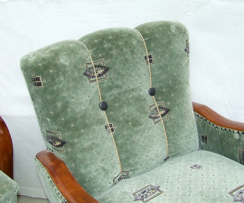 Pair of Art Deco Armchairs, Club Cocktail Chairs. Antique Vintage Halabala 1920. - Picture 7 of 14