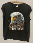 Vintage 80s Harley Davidson Motorcycle 3D Emblem Screen Stars T Shirt 50/50