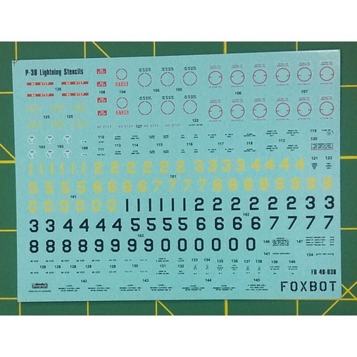 FOXBOT 48-030 Scale 1:48 Decals Stencils for P-38 Lightning for scale model kit - Picture 20 of 24