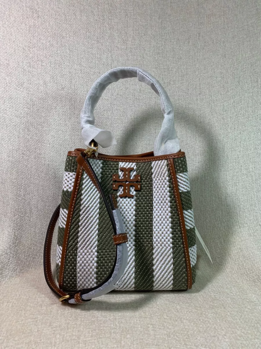 NEW Tory Burch Multi McGraw Stripe Small Bucket Bag $398