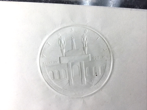 1984 Olympic Commemorative Silver Dollar Obv. MINT TEST STRIKE on Shim Paper - Picture 10 of 11
