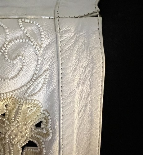 Vintage Retro Womens White Leather Jacket And Skirt Size Medium 80s? Rare - Picture 11 of 18