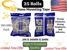 25 Rolls 3M X 30MM X 2MM NANO Mounting Adhesive TAPE Double Sided ALINE Acrylic