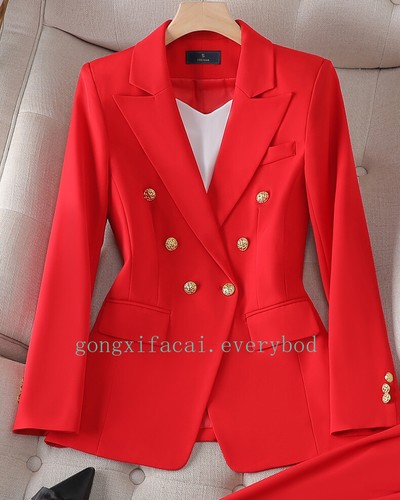 Women Suits Blazer + Flare Pant Suit Office Lady Formal Business Suits 2 Pieces - Picture 19 of 28