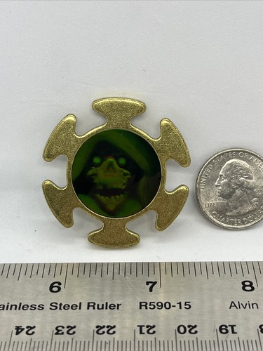 Holograma Grim Reaper POG Slammer vintage latón metal década de 1990 - Imagen 2 de 4