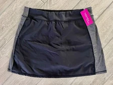 NWT Soybu Skort Size Large Black with Black & White Stripes on Sides