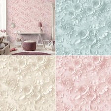 My Kingdom Origami Flowers Wallpaper Floral Leaves 3D Effect Muriva | 3 Colours