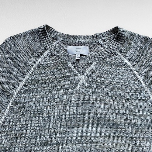 Jack Spade NY Crew Neck Pullover Sweater Men's LARGE Coverstitch - Light Gray - Picture 2 of 11
