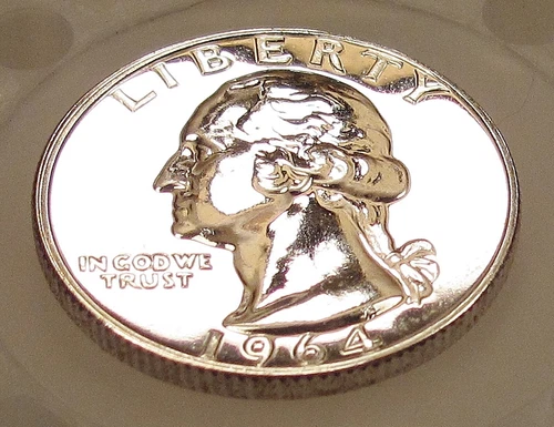 1964 Choice / Gem Proof Quarter 90%   Blazing Mirrored Surfaces #115-104
