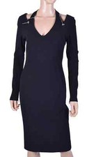 New Versace Black Bi-Stretch Crepe Bodycon Dress 42 - 6