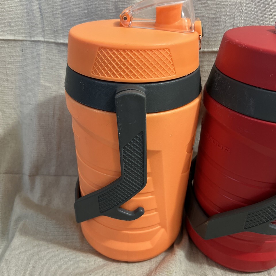 Lot of 2 Under Armour Sideline 64 Fluid Ounce Water Jug Thermos Water