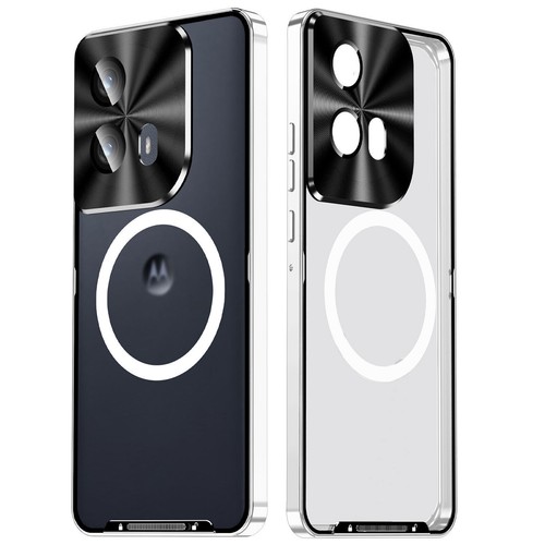 For Motorola MOTO Edge 2024, Magnetic Aluminum Metal Bumper Glass Cover Case - Picture 20 of 21