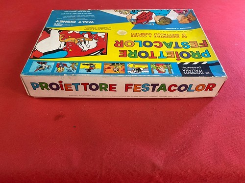 PROIETTORE FESTACOLOR + SCATOLA Harbert Walt Disney 1965 84 DIAPOSITIVE PAPERINO - Foto 4 di 15