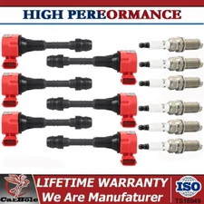 6PCS Ignition Coils & Platinum Spark Plugs Set For 2002- 2011 Nissan 3.5L 4.0L