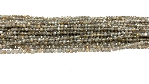 Natural Grey Moonstone Faceted Rondelle Beads Moonstone jewelry Gemstone Beads - Picture 3 of 4