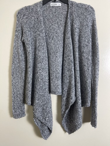 Abercrombie Kids Wrap Cardigan Black & Gray Speckled Sz Large - Picture 3 of 7