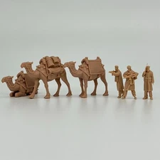 1/72 Scale Resin Model 3 Taliban soldiers 3 camels Tabletop Unpainted Miniature
