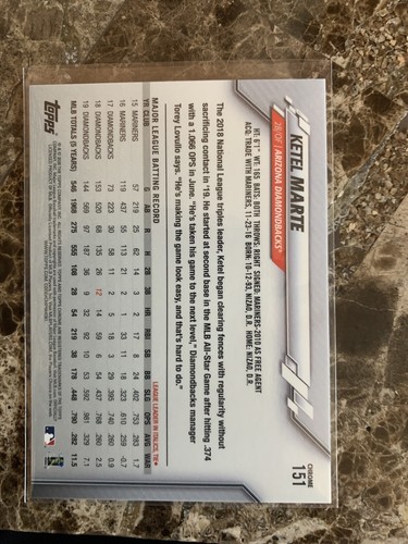 Ketel Marte Topps Chrome Ben Baller Base 151 - Picture 2 of 2