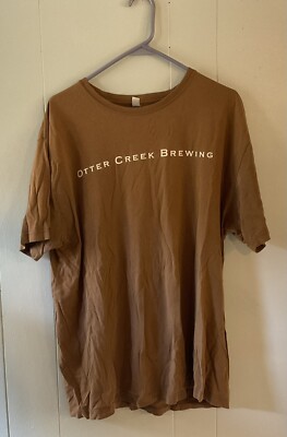 Vintage OTTER CREEK BREWING Fine Ales 2 Sided XL T-Shirt Middlebury VT Brown
