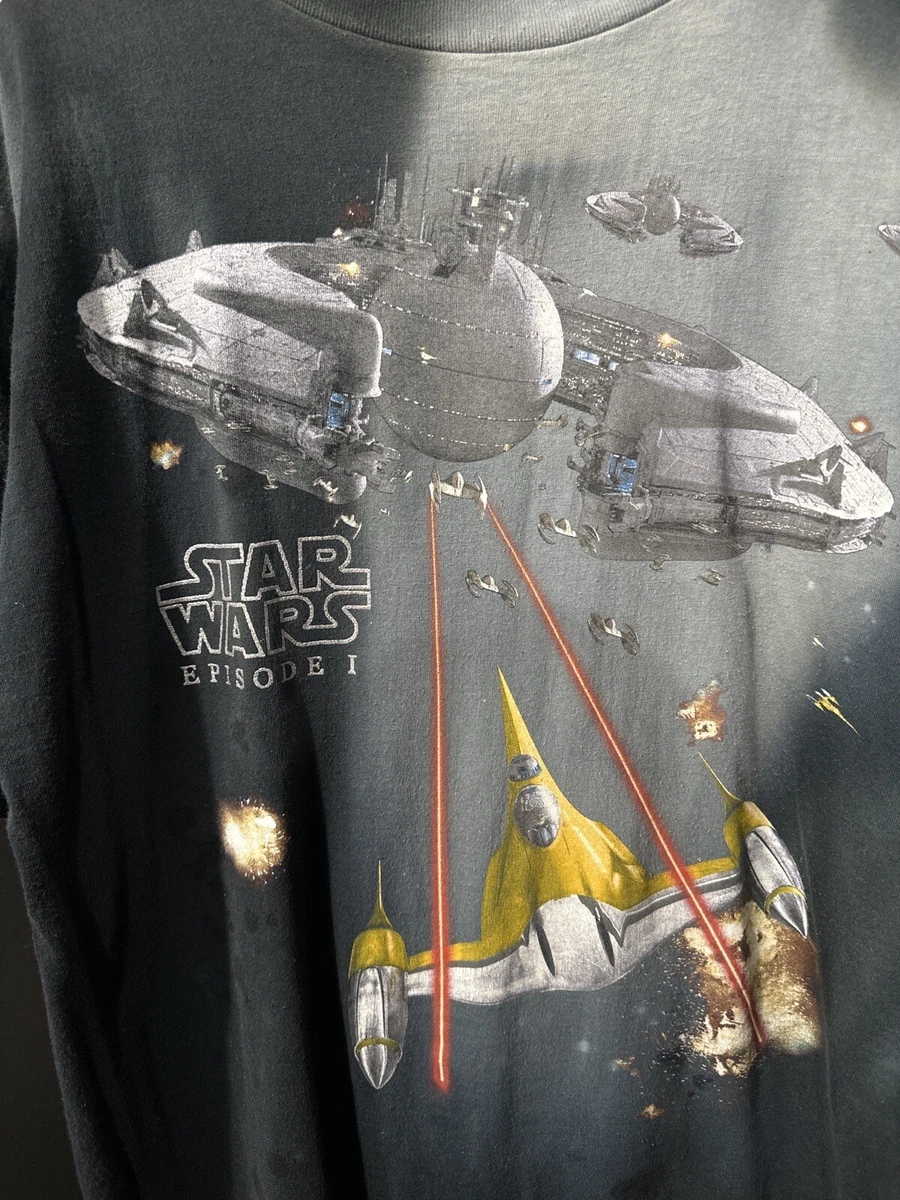 Vintage 90s Star Wars Shirt Mens XL Episode 1 The Phantom Menace Movie Promo