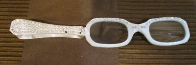 Opra Lucite Lorgnette Style Glasses, Rhinestone Spectacle Eye Glass 1950's - Image 1 of 4