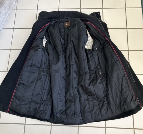 Cole Haan Thermore Overcoat Black Attached Hood Wool Blend Lined Men’s XL - Picture 11 of 23