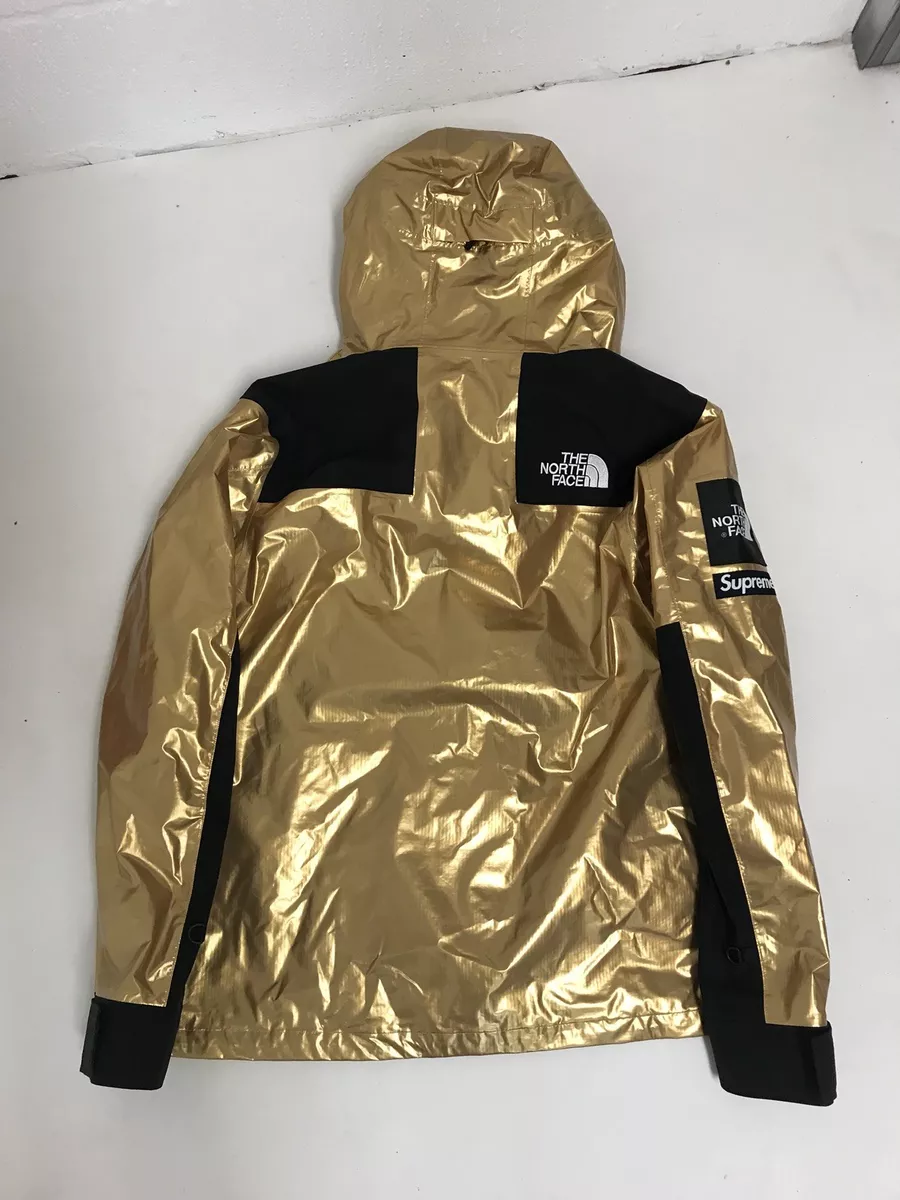 Supreme x TNF North Face Mountain Parka Metallic Gold Jacket Coat Large BNWT