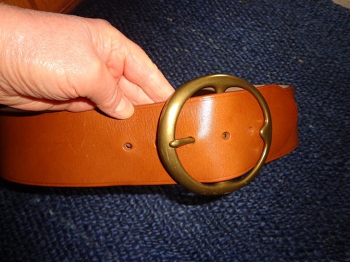 Belt NWT RALPH LAUREN Lennox Vachetta Wide Leather M Brown - Picture 20 of 24