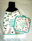 KITCHEN/HAND/DISH TOWEL WITH CROCHETED TOP FOR HANGING/DOG LOVERS
