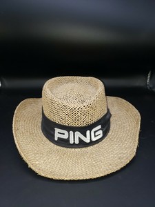 ping straw brim panama vtg karsten golf hat wide xl natural